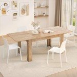 Mobili Fiver Easy Extendable Dining Table, Oak