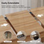 Extendable Wooden Dining Table for 6-8 People