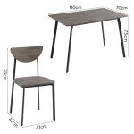 Blake Metal and Wood Dining Table Set with Chairs