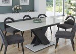 Extendable White Marble Effect Dining Table 120-160cm