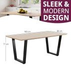 Dudley Large Light Oak Dining Table for 4-6