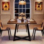 Rustic Brown Industrial Dining Table for 4