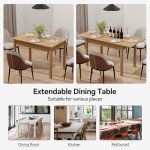 Extendable Wooden Dining Table for 6-8 People
