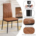Set of 4 Modern Faux Leather Dining Chairs