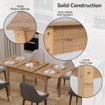 Extendable Wooden Dining Table for 6-8 People