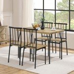 5-Piece Space-Saving Dining Table and Chairs Set