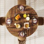 Tribesigns Rustic Round Dining Table for 4-6
