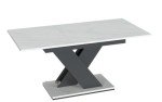 Extendable White Marble Effect Dining Table 120-160cm