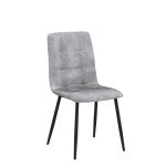 Set of 4 Faux Leather Dining Chairs - Light Grey
