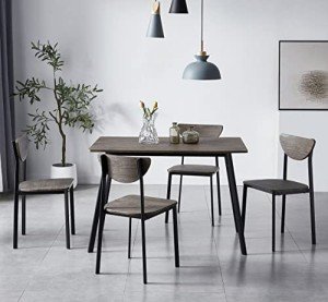 Blake Metal and Wood Dining Table Set with Chairs