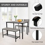 Modern 4-Piece Dining Table and Chairs Set