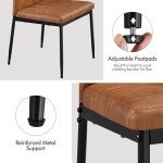 Set of 4 Modern Faux Leather Dining Chairs
