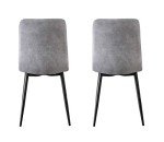 Set of 4 Faux Leather Dining Chairs - Light Grey