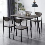 Blake Metal and Wood Dining Table Set with Chairs