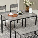 Modern 4-Piece Dining Table and Chairs Set