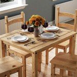 Corona 4-Seater Solid Pine Dining Set