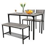 Modern 4-Piece Dining Table and Chairs Set