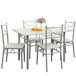 5-Piece Modern Dining Table and Chair Set
