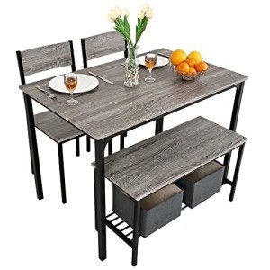 Modern 4-Piece Dining Table and Chairs Set