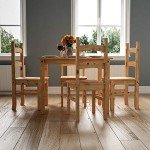 Corona 4-Seater Solid Pine Dining Set