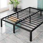 Sturdy Metal Queen Bed Frame with Storage
