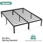 Sturdy Metal Queen Bed Frame with Storage
