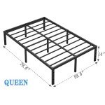 Queen Metal Bed Frame with Storage - Black