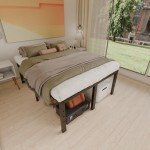 Queen Size Metal Bed Frame - No Box Spring Needed