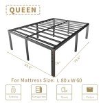 Queen Size Metal Bed Frame - No Box Spring Needed