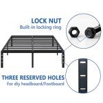 Queen Metal Bed Frame with Storage - Black