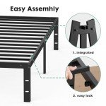Sturdy Metal Queen Bed Frame with Storage