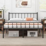 Queen Metal Platform Bed Frame with Storage