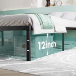 Sturdy Metal Queen Bed Frame with Storage