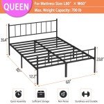 Queen Metal Platform Bed Frame with Storage