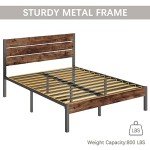 Queen Bed Frame with Headboard & Under Bed Storage