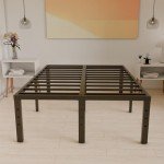 Queen Size Metal Bed Frame - No Box Spring Needed