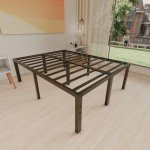 Queen Size Metal Bed Frame - No Box Spring Needed
