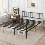 Queen Metal Platform Bed Frame with Storage