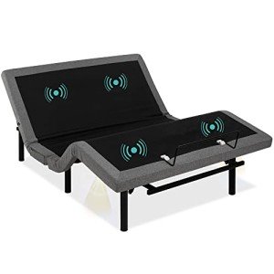 Adjustable Queen Size Bed Frame with Massager & USB