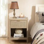 Rattan Nightstands Set of 2 - Boho Style