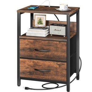 Yoobure Nightstand with Charging Station and USB Ports