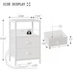 Stylish Nightstand with Charging Station and Storage