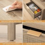 Rattan Nightstands Set of 2 - Boho Style