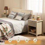 Rattan Nightstands Set of 2 - Boho Style