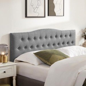 Tufted Upholstered Queen Headboard – Adjustable Height