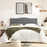 Tufted Upholstered Queen Headboard – Adjustable Height