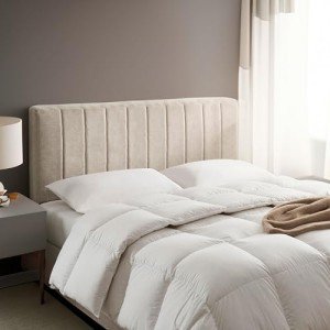 Beige Wall-Mounted Queen Headboard with Soundproof Panels