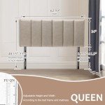 Adjustable Foldable Linen Headboard for Queen/Full Beds