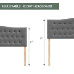 Tufted Upholstered Queen Headboard – Adjustable Height
