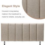 Adjustable Foldable Linen Headboard for Queen/Full Beds